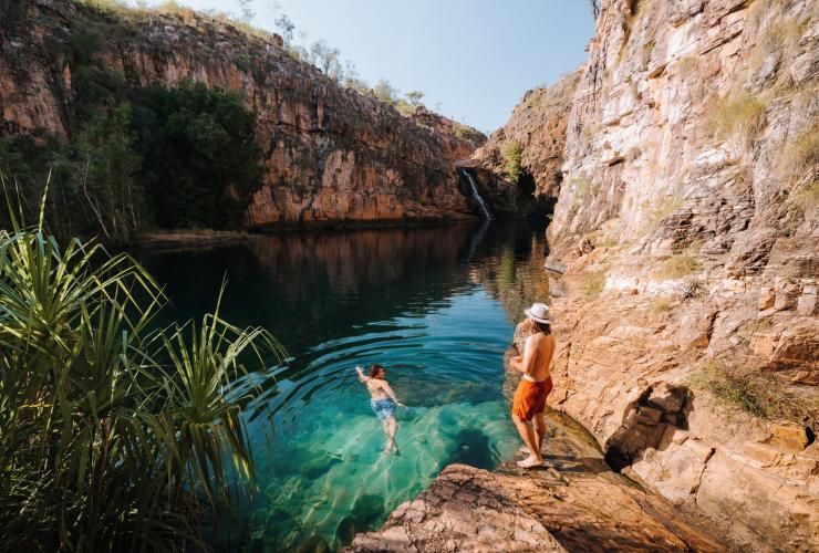 Refreshing dip into Maguk, Kakadu National Park, NT © Tourism NT/Kyle Hunter & Hayley Anderson Refreshing dip into Maguk, Kakadu National Park, NT © Tourism NT/Kyle Hunter & Hayley Anderson