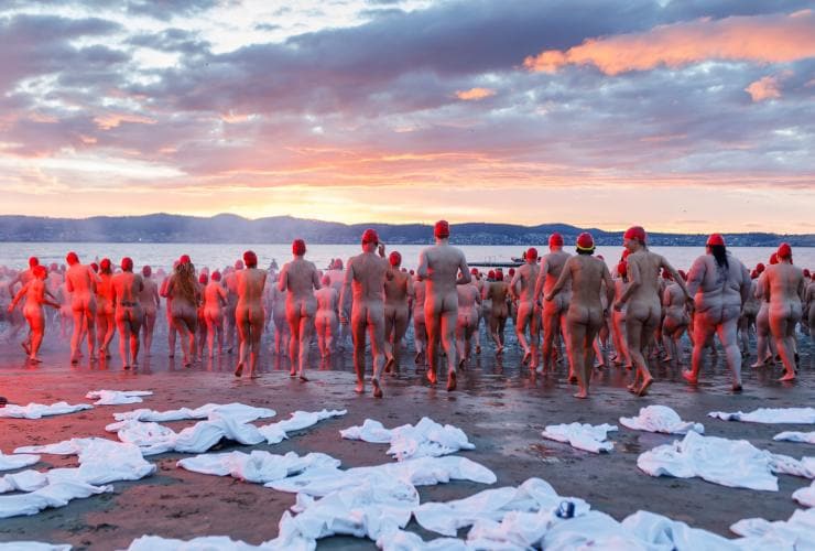 Winter Solstice Nude Swim, Dark Mofo, Hobart, Tasmania © Dark Mofo/Jesse Hunniford Winter Solstice Nude Swim, Dark Mofo, Hobart, Tasmania © Dark Mofo/Jesse Hunniford